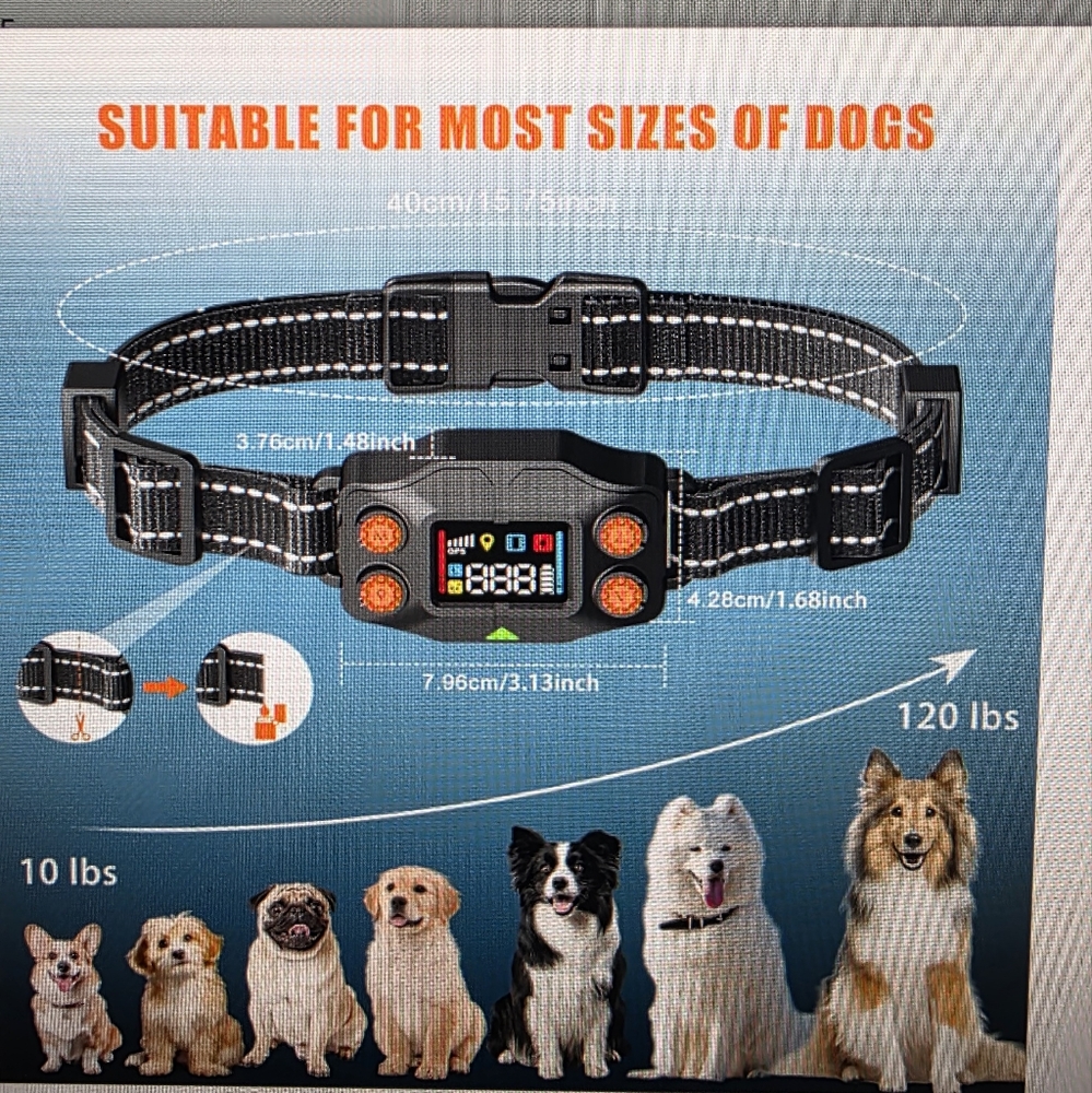 GPS wireless dog fence; Adjustable Dog Training Collar